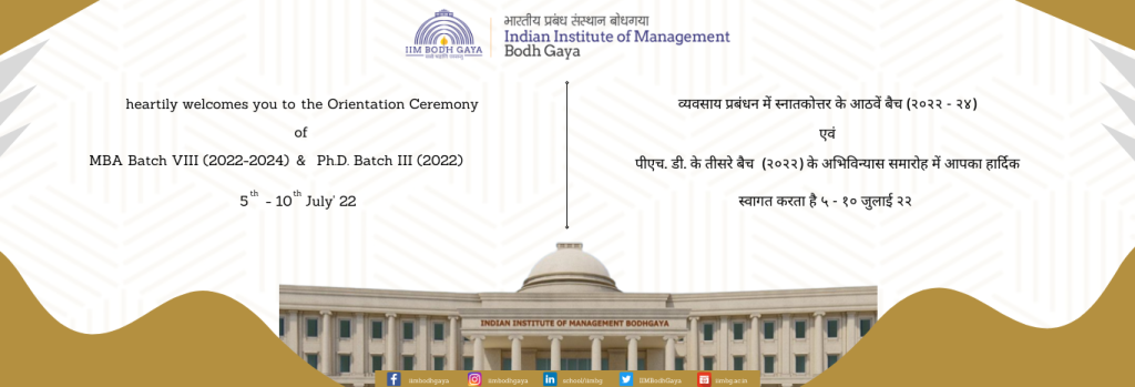 Orientation of MBA Batch VIII and Ph.D. Batch III